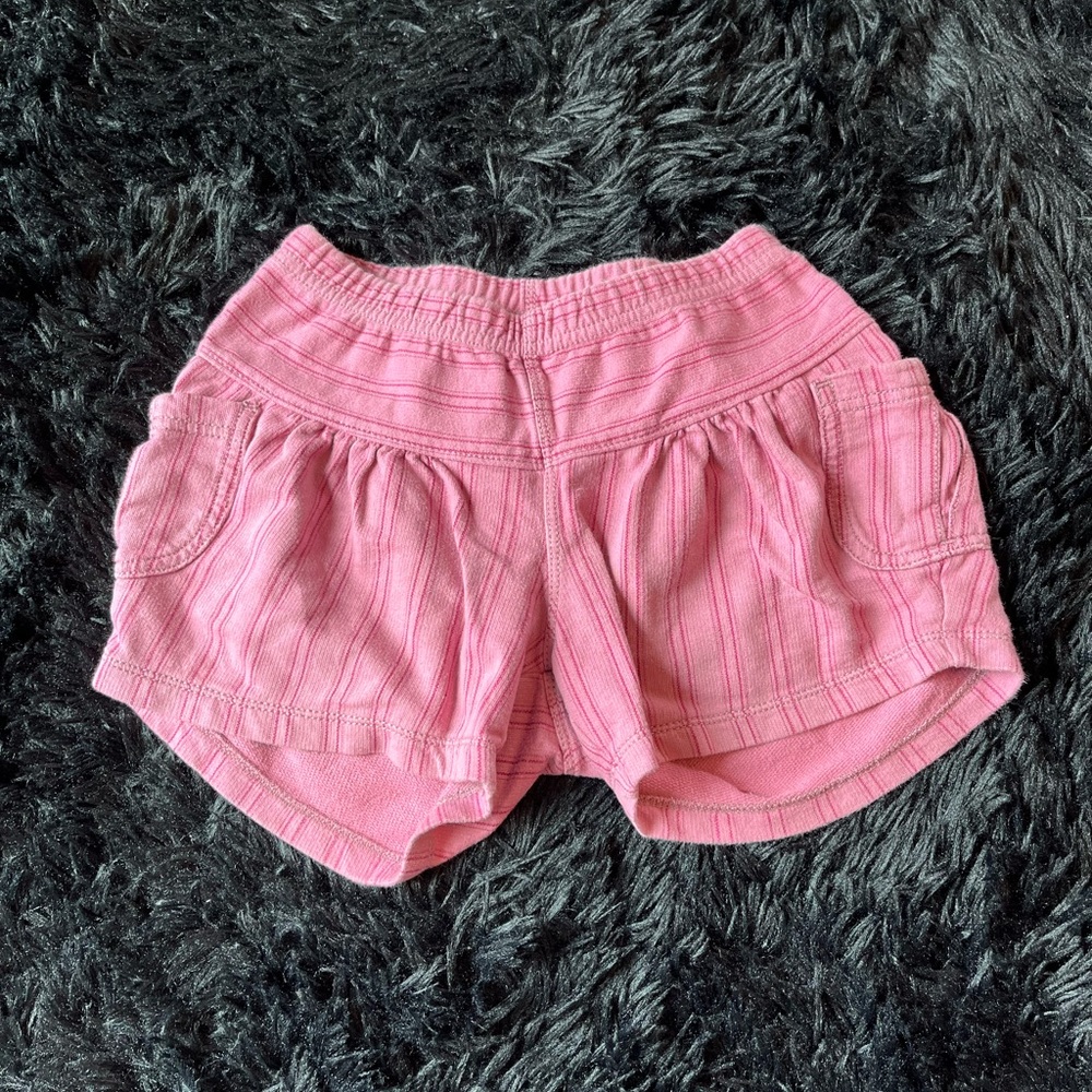 Pink stripped cotton shorts